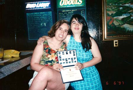 Danielle with her ant and a blue dress on 1997