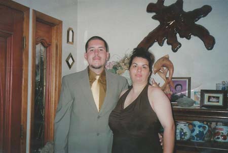 Me & Danielle dressed up for Wedding in our old house in kearny